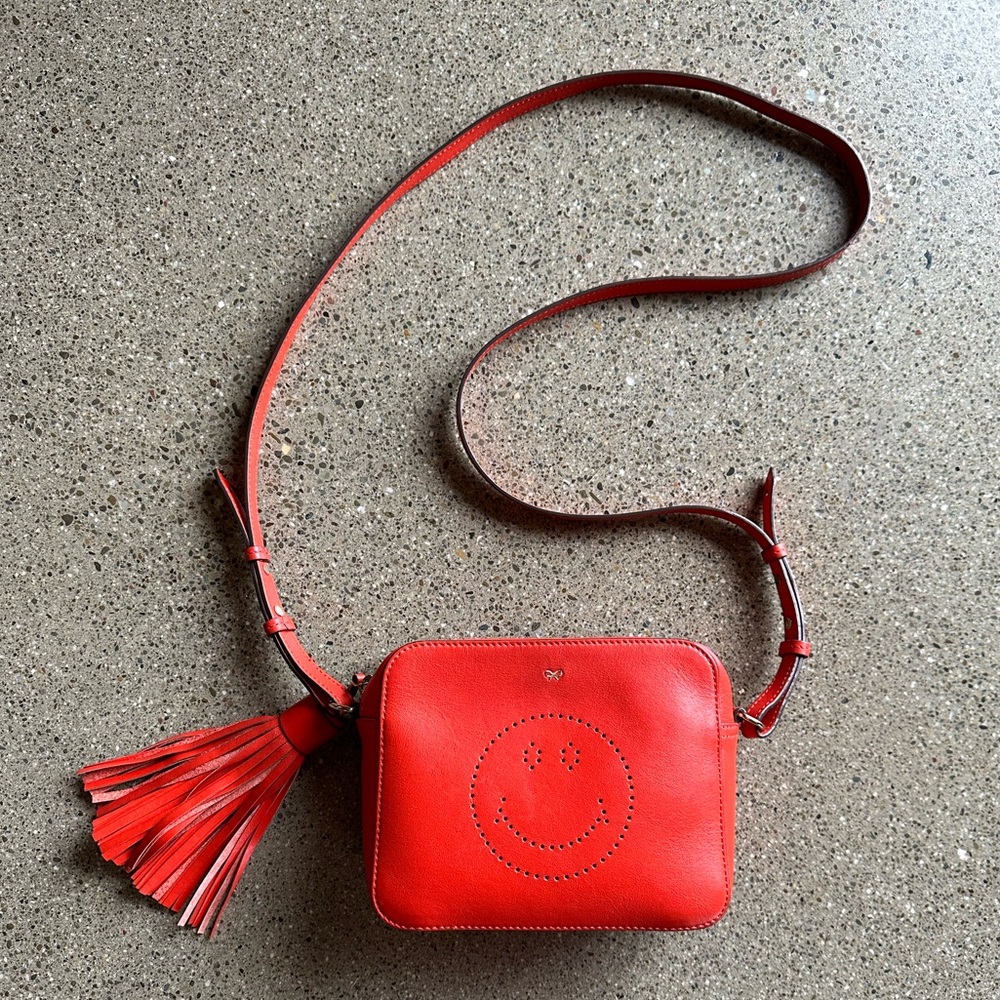 Anya Hindmarch Red Crossbody Bag with Tassel